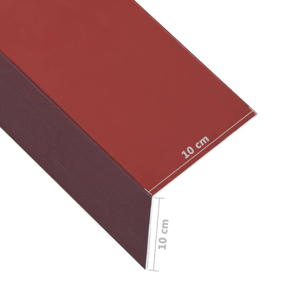 L-shape 90° Angle Sheets 5 pcs Aluminium Red 170cm 100x100 mm